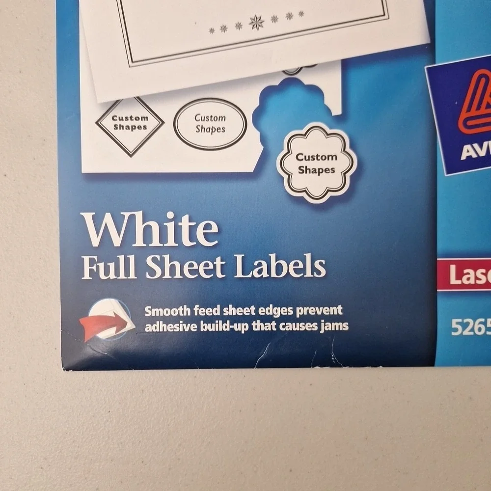 Avery 5265 Full Sheet Laser Labels Jam & Smudge Free, 8 1/2